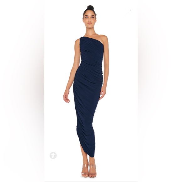 Norma Kamali Dresses & Skirts - Norma Kamali Black Diana Ruched One Shoulder Gown dress S